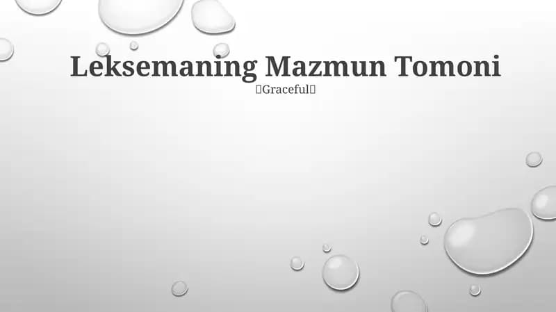 Leksemaning Mazmun Tomoni
