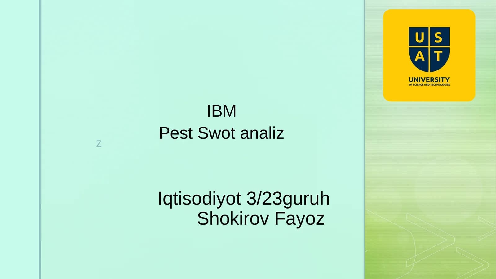 IBMPest Swotanaliz
