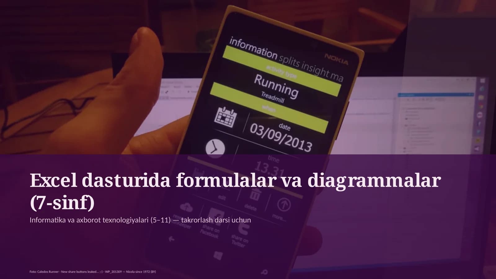Excel dasturida formulalar va diagrammalar (7-sinf)