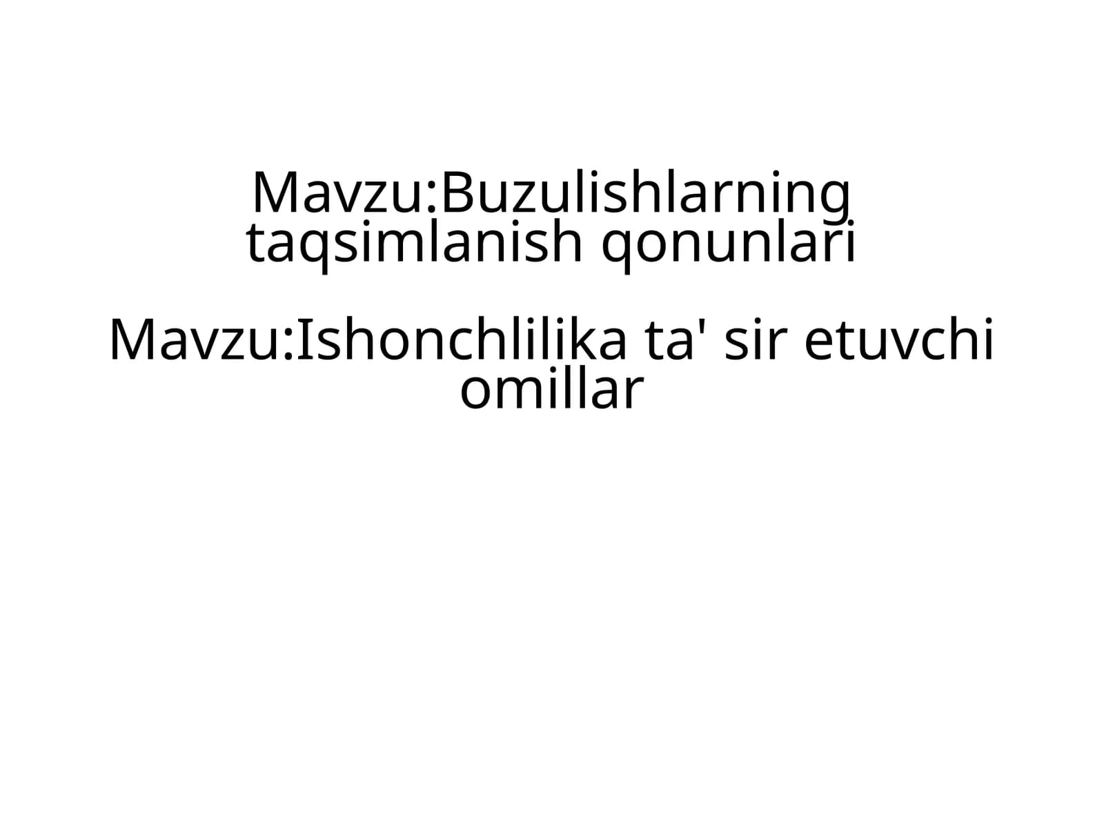 Buzulishlarning taqsimlanish qonunlari