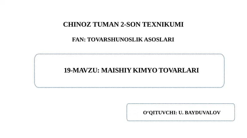 CHINOZ TUMAN 2-SON TEXNIKUMI