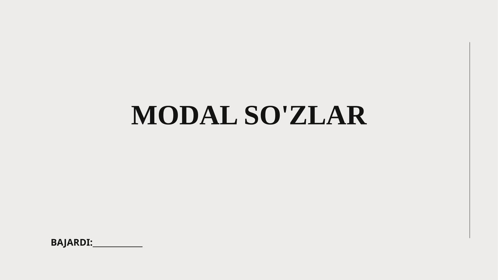 Modal So'zlar