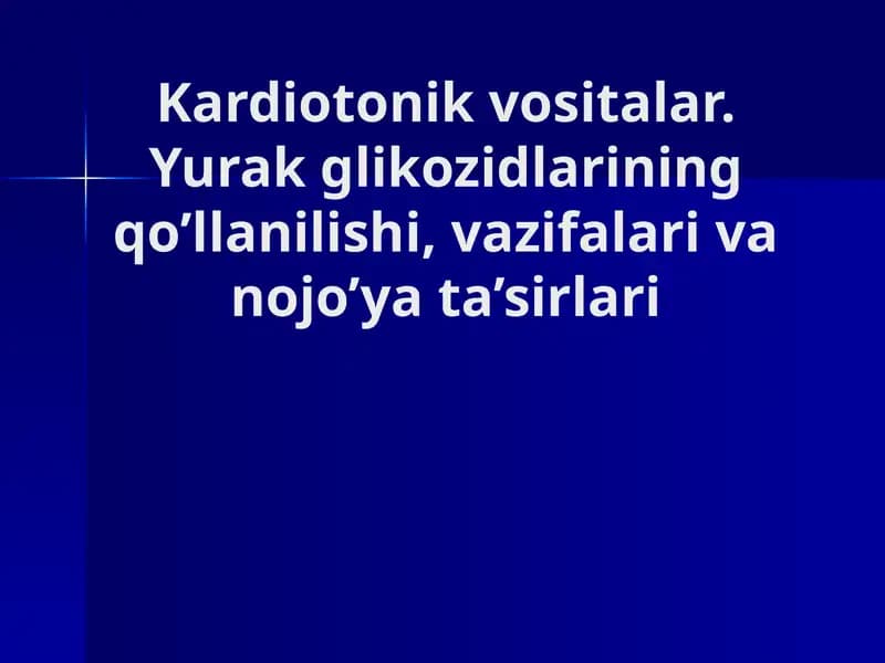 Kardiotonik vositalar