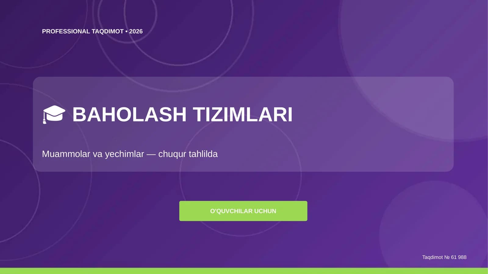 BAHOLASH TIZIMLARI