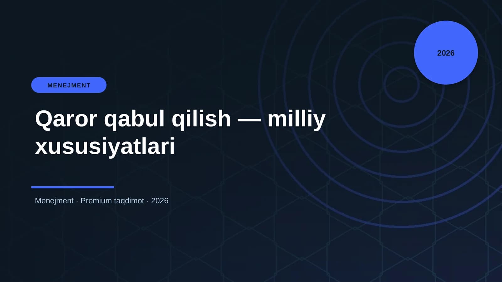 Qaror qabul qilish — milliy xususiyatlari