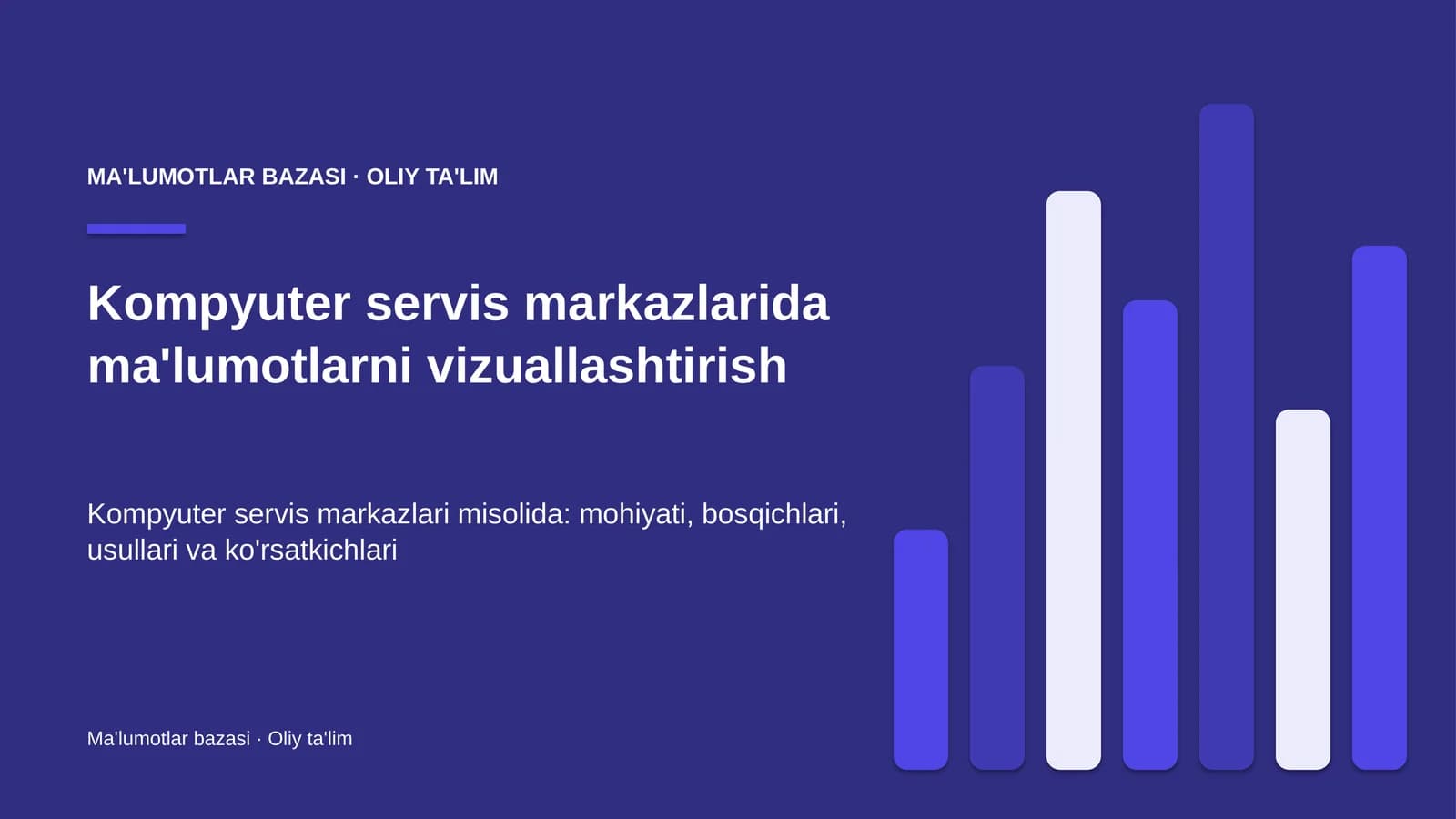 Kompyuter servis markazlarida ma'lumotlarni vizuallashtirish