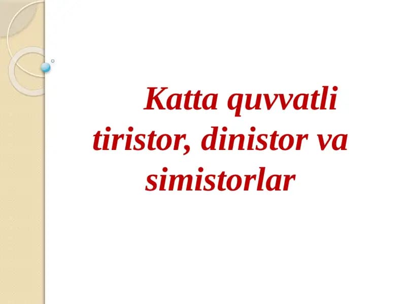 Tiristorlar