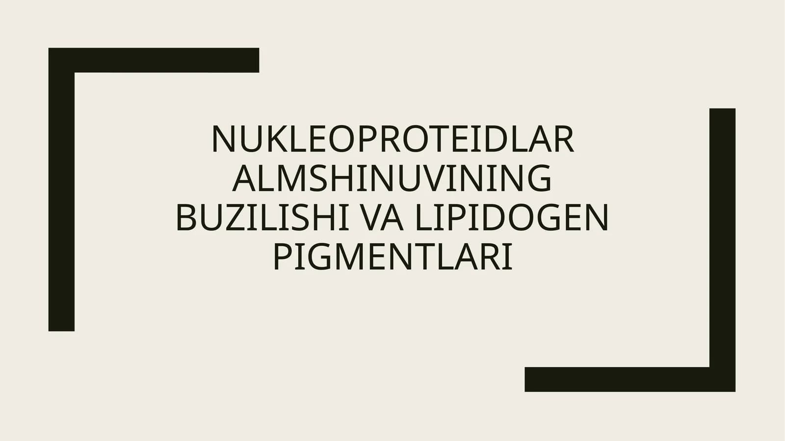 Nukleoproteidlar almshinuvining buzilishi va lipidogen pigmentlari