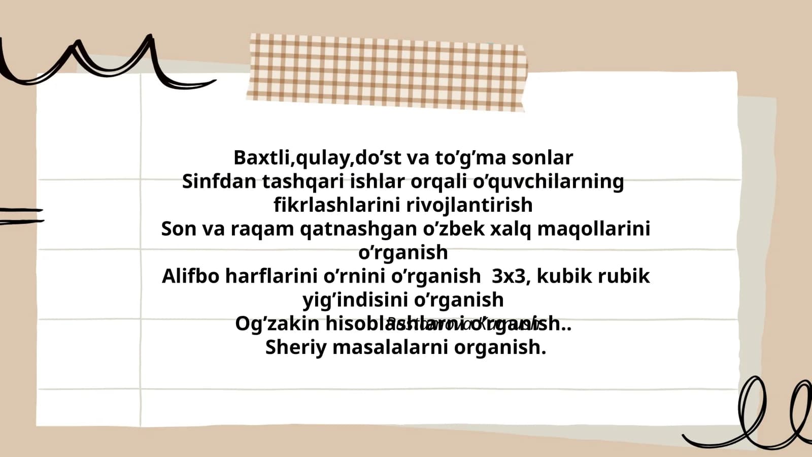 Baxtli,qulay,do’st va to’g’ma sonlar