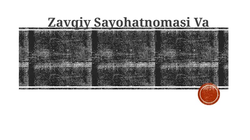Zavqiy Sayohatnomasi Va Hajviyoti