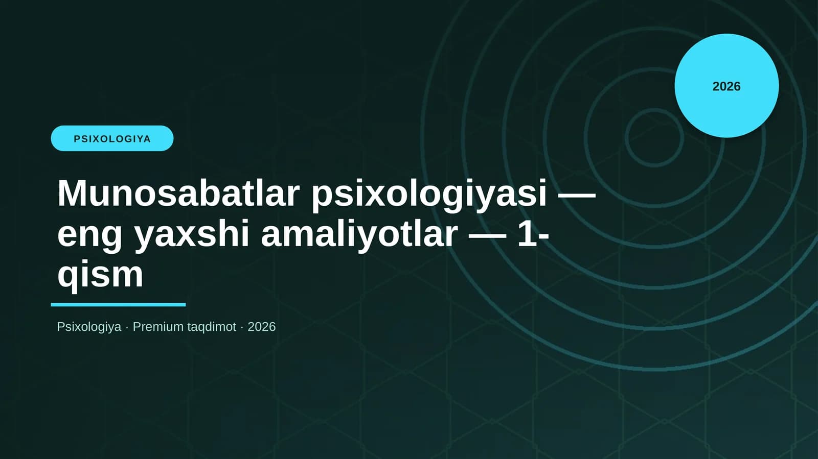 Munosabatlar psixologiyasi — eng yaxshi amaliyotlar — 1-qism