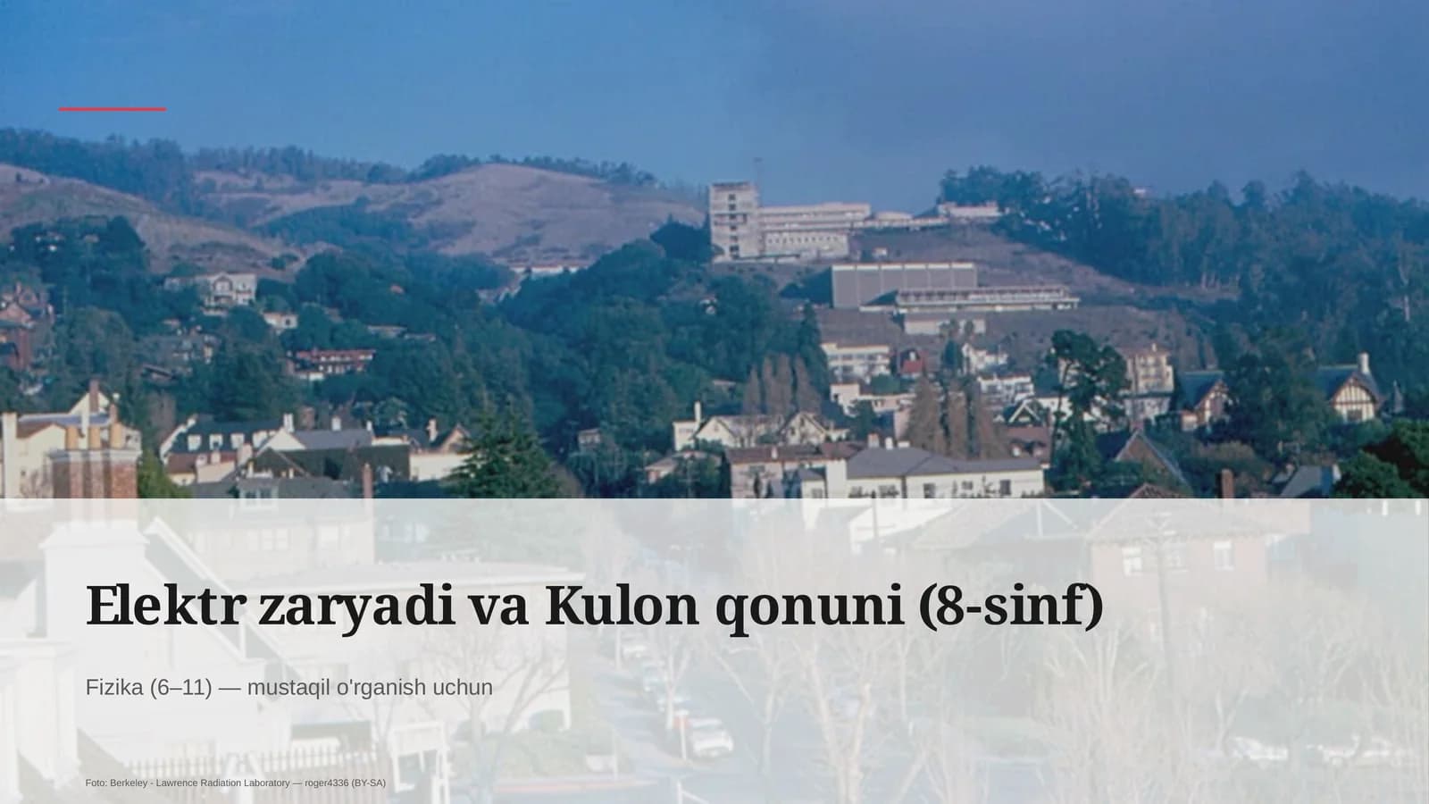 Elektr zaryadi va Kulon qonuni (8-sinf)