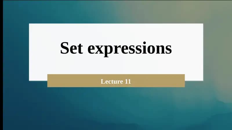 Set expressions