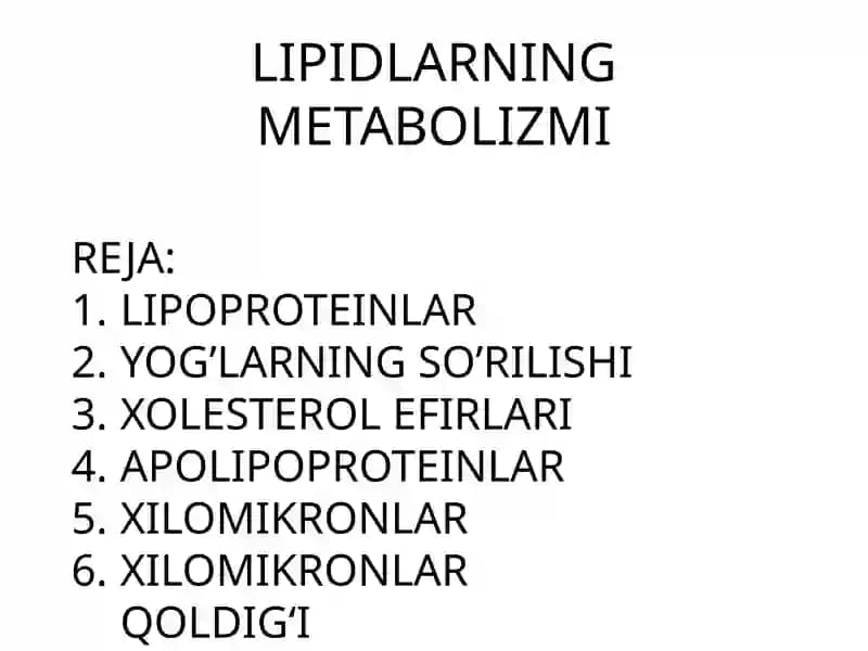 LIPIDLARNING METABOLIZMI