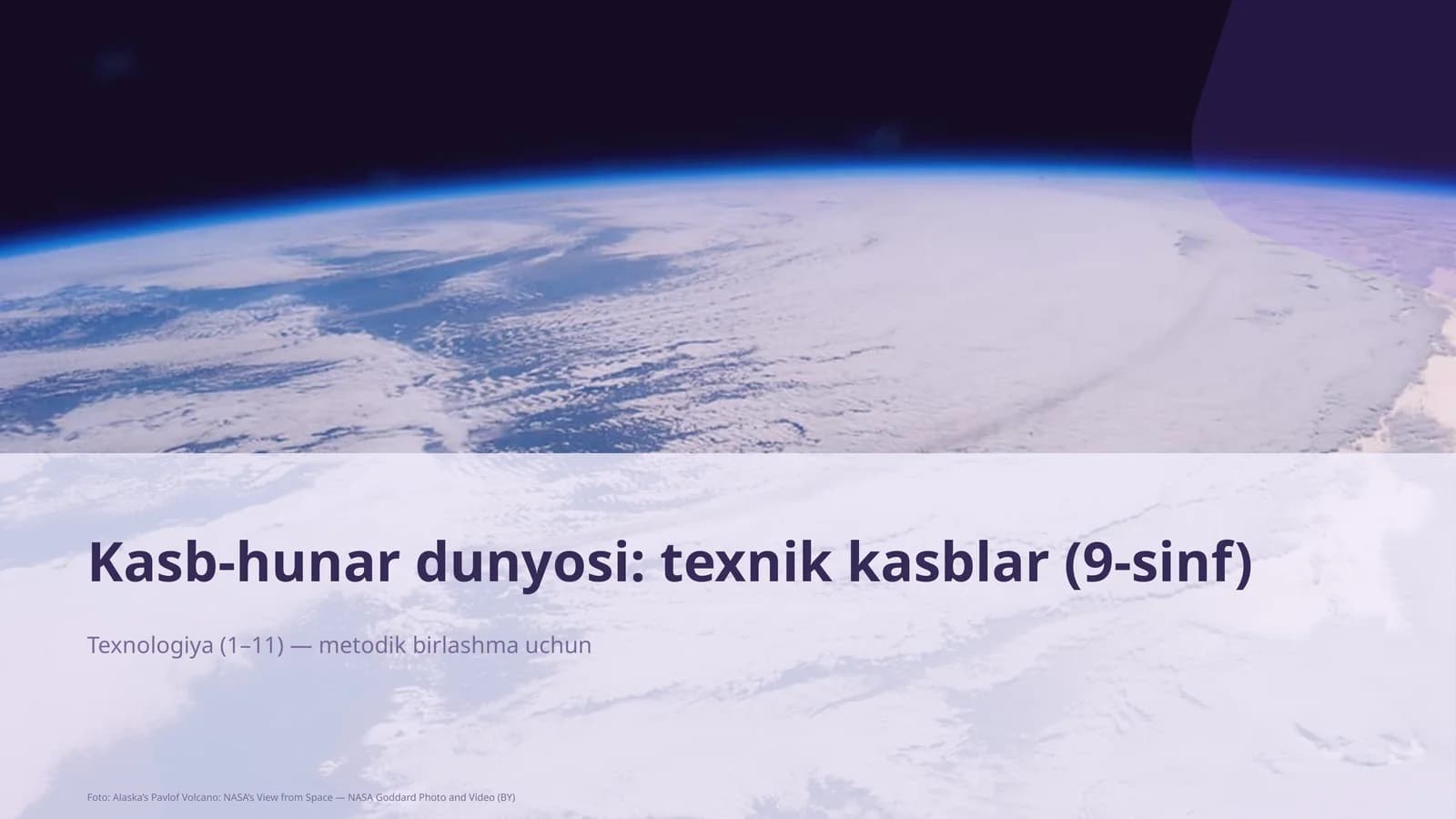 Kasb-hunar dunyosi: texnik kasblar (9-sinf)