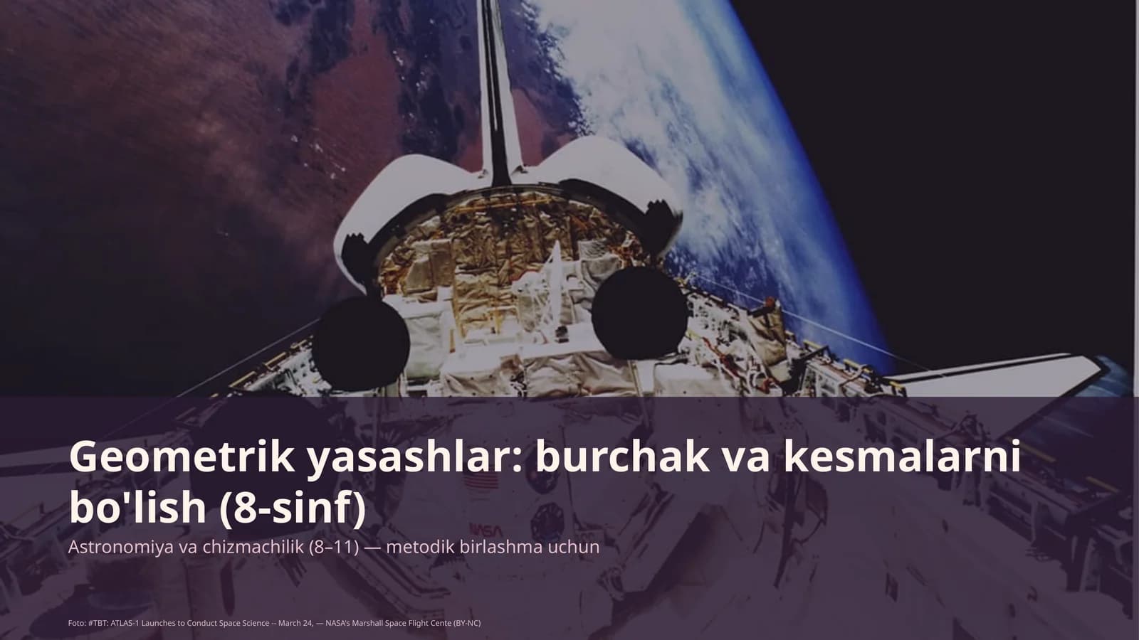 Geometrik yasashlar: burchak va kesmalarni bo'lish (8-sinf)