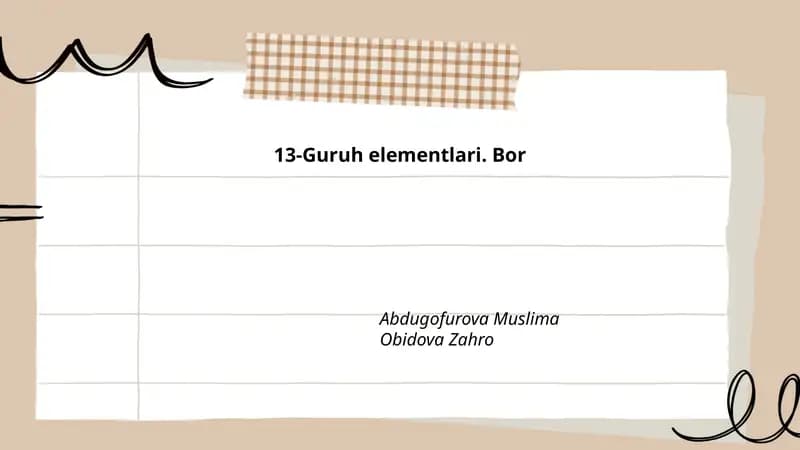 13-guruh elementlari
