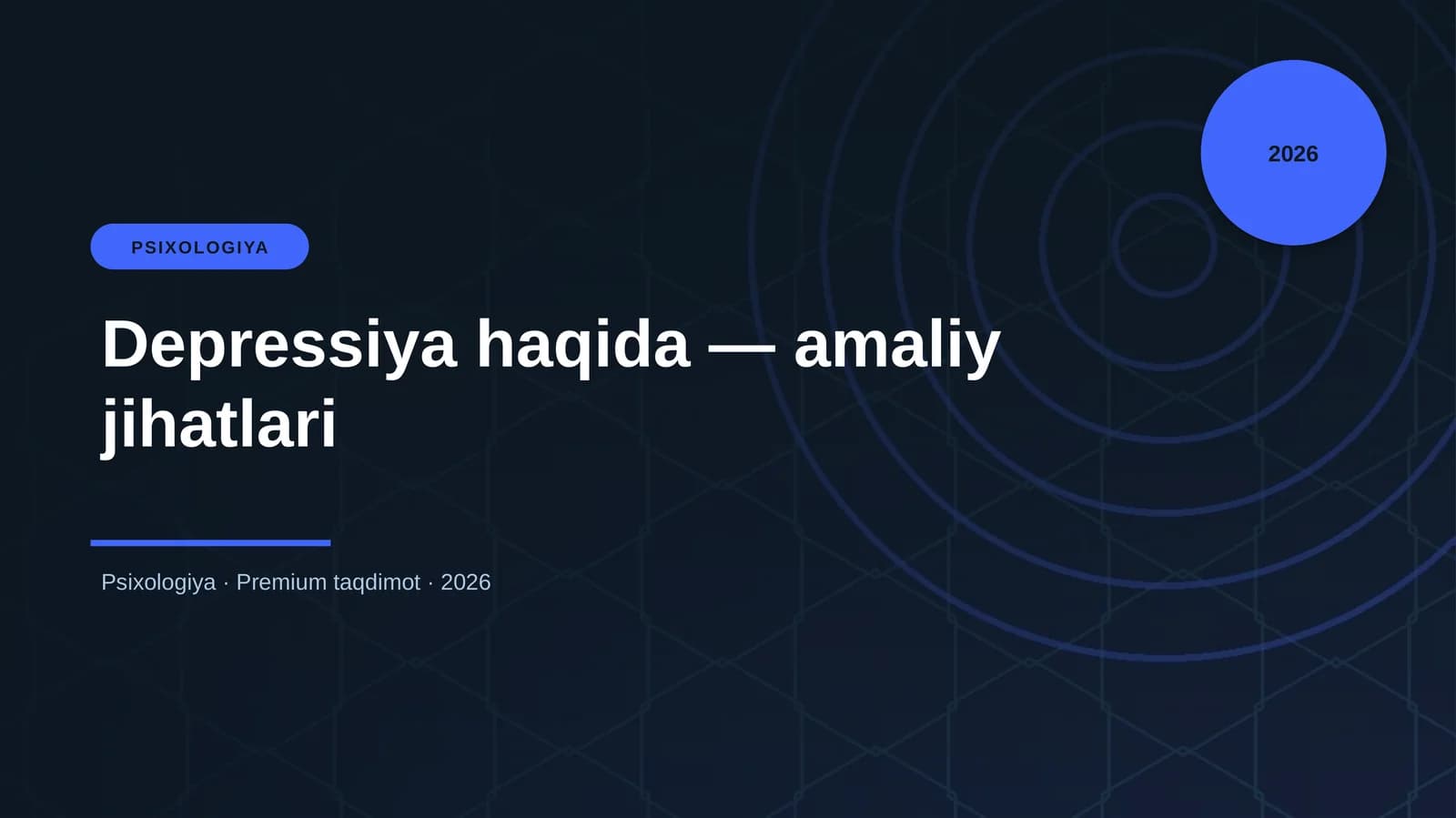 Depressiya haqida — amaliy jihatlari