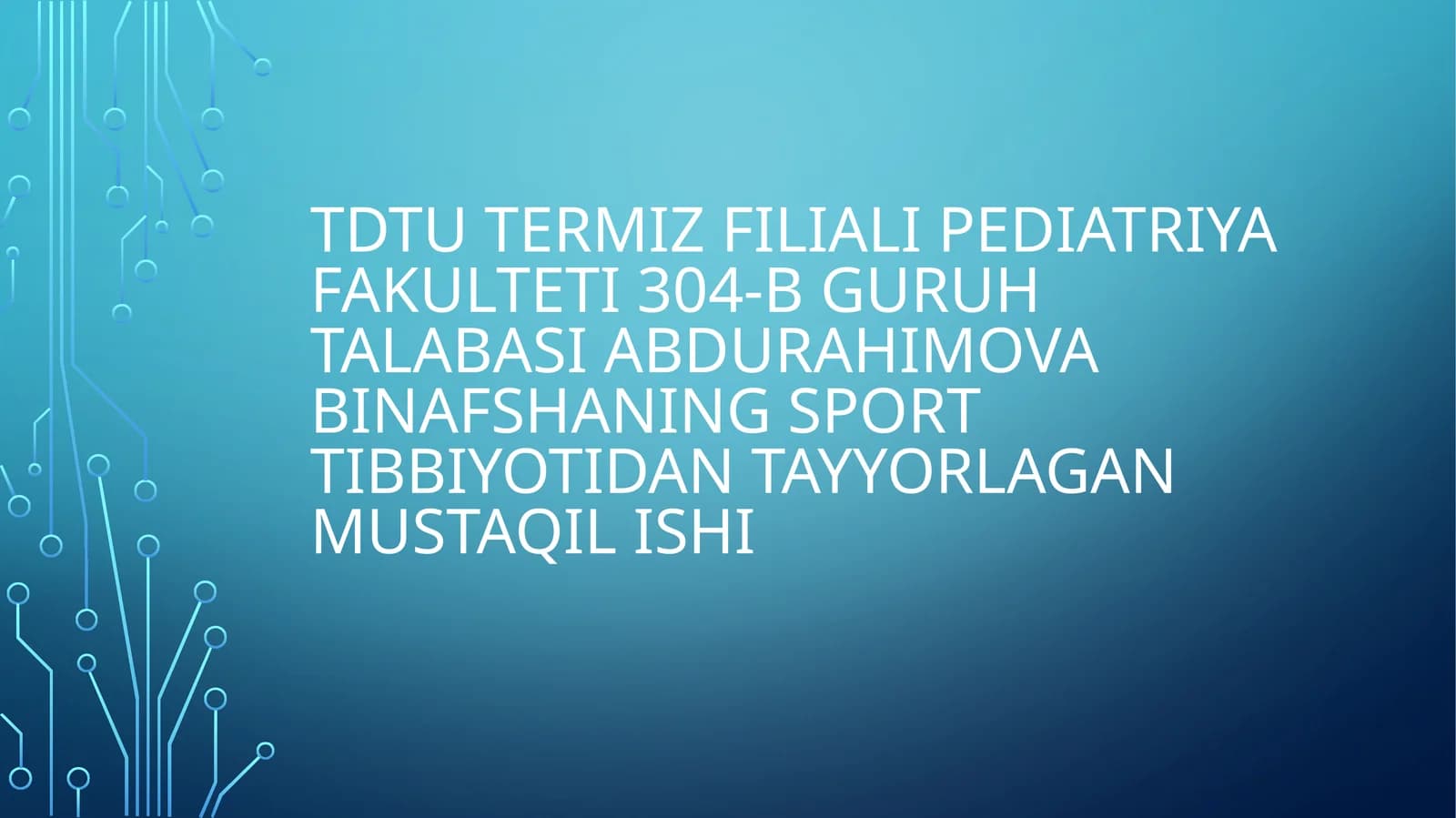 Miofasiyal og'riq sindromlarini davolovchi jismoniy tarbiya bilan davolash