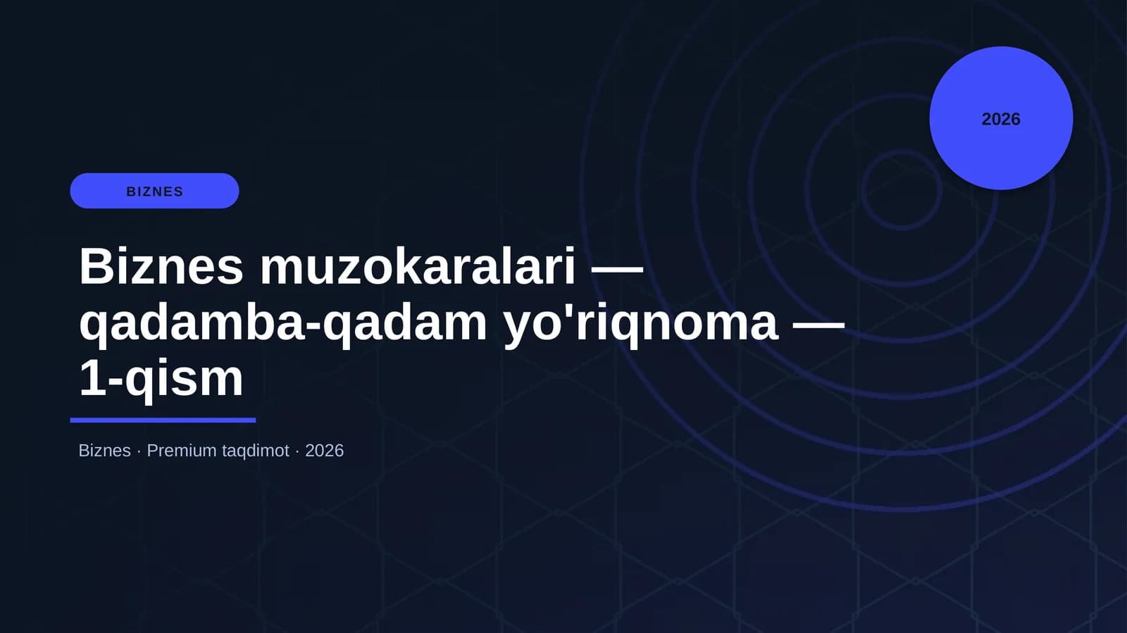 Biznes muzokaralari — qadamba-qadam yo'riqnoma — 1-qism