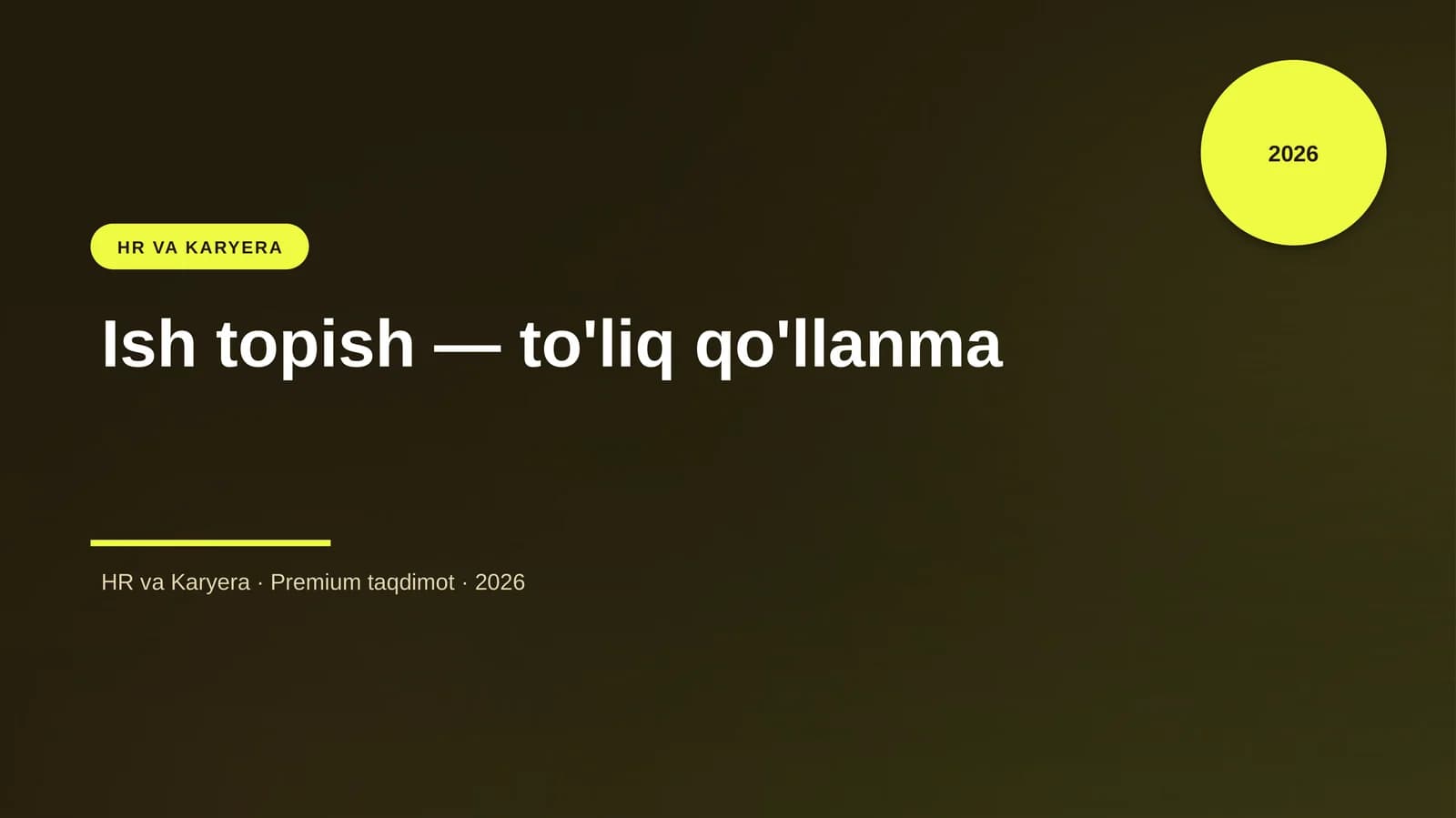 Ish topish — to'liq qo'llanma
