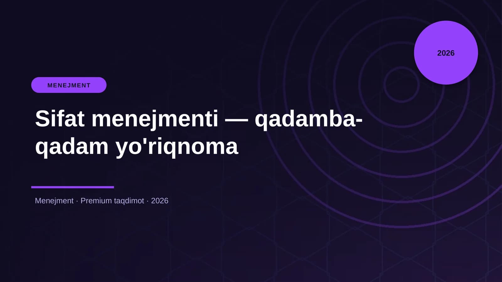 Sifat menejmenti — qadamba-qadam yo'riqnoma