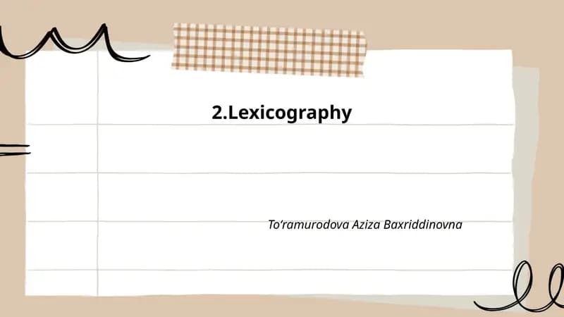 Lexicography
