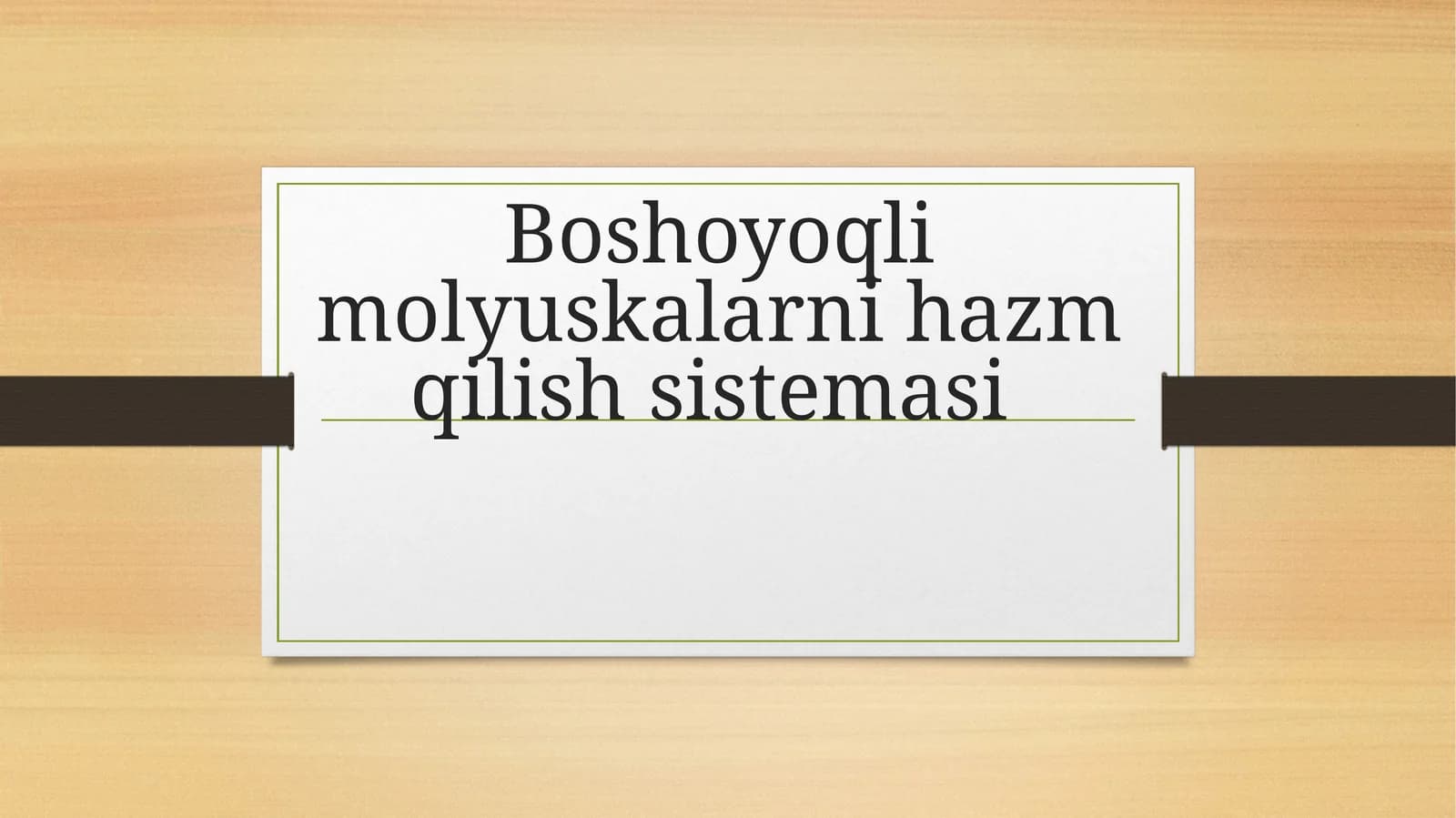 Boshoyoqli molyuskalarni hazm qilish sistemasi