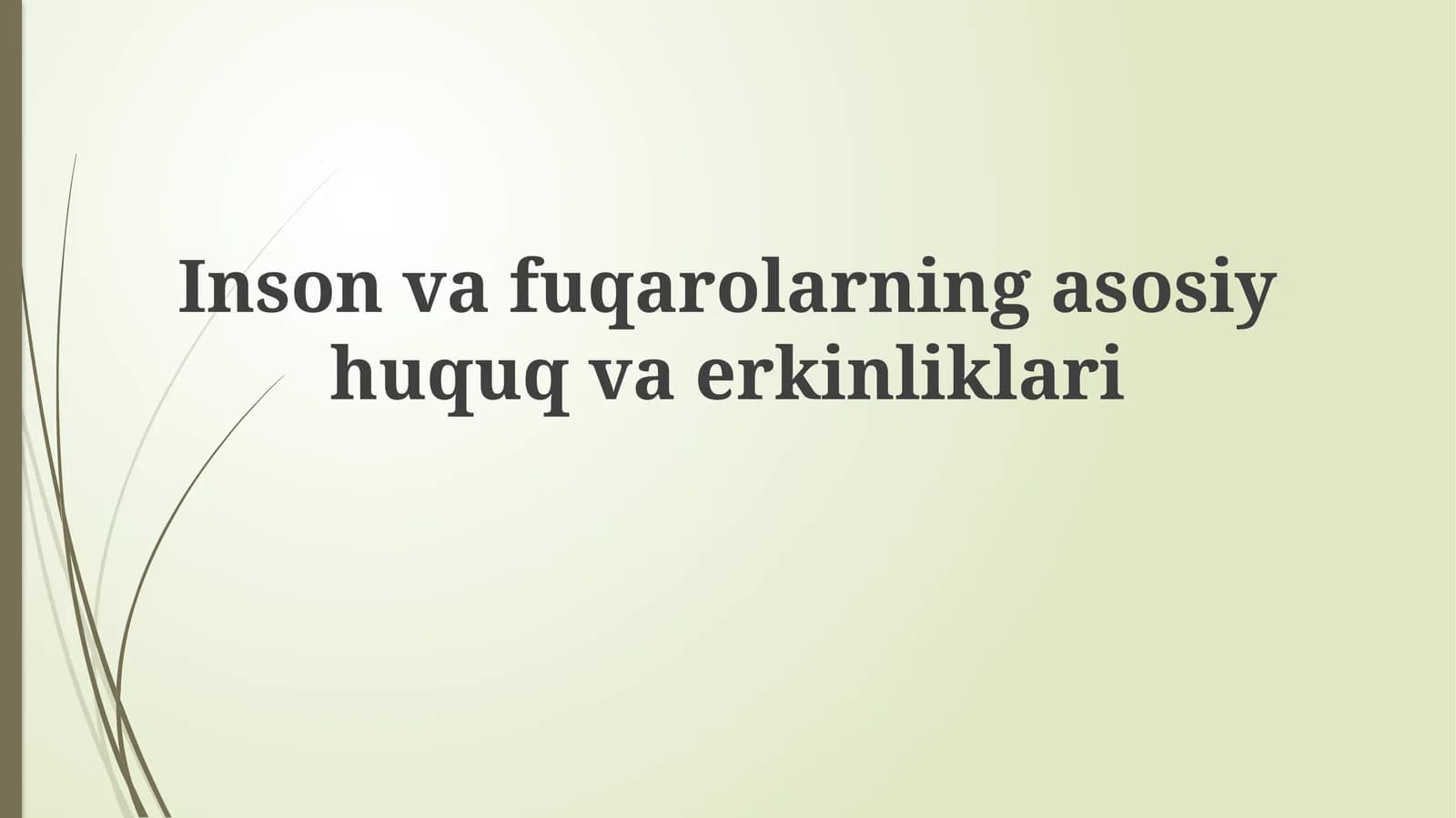 Inson va fuqarolarning asosiy huquq va erkinliklari