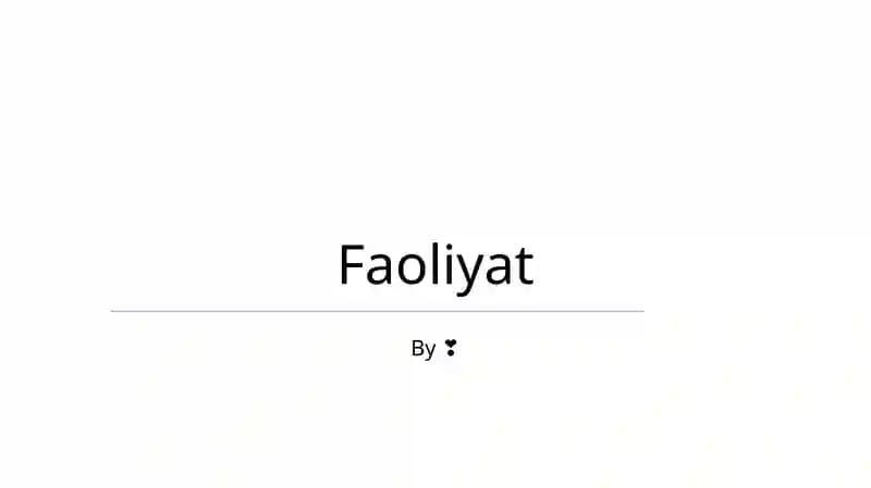 Faoliyat