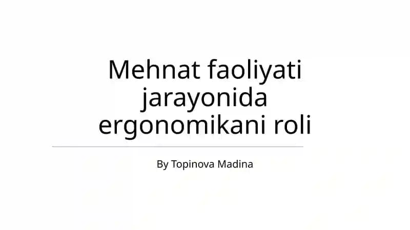 Ergonomika