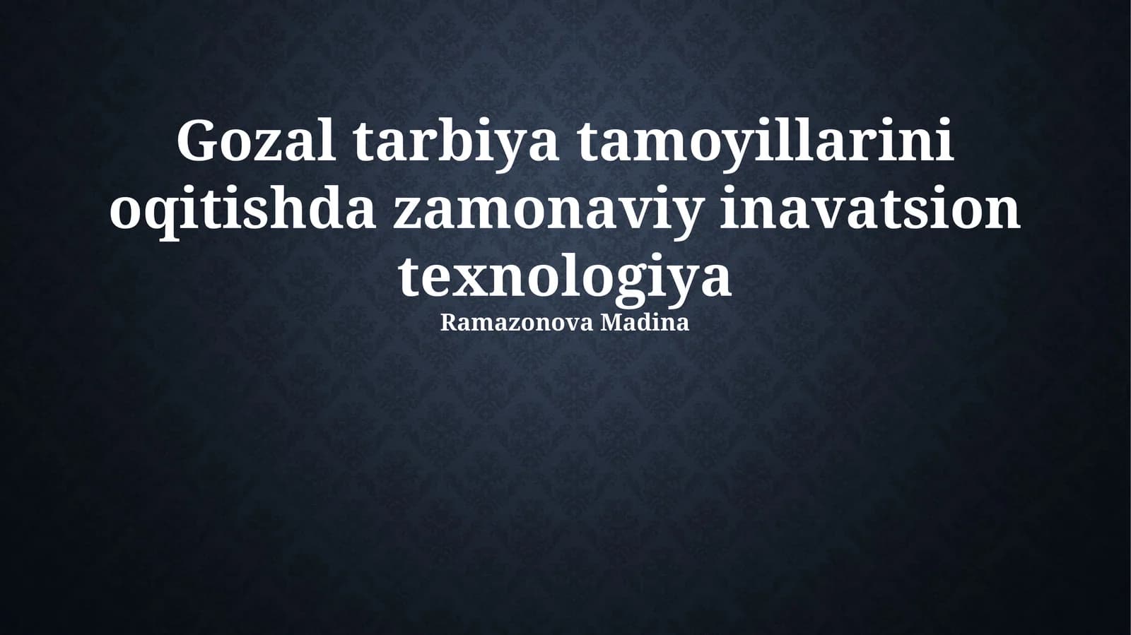 Virtual va kengaytirilgan voqelik texnologiyalari