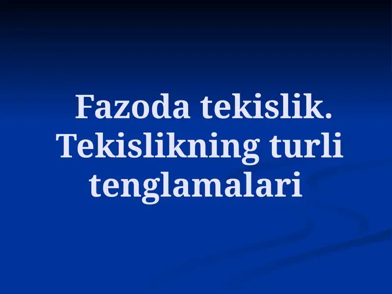 Fazoda tekislik
