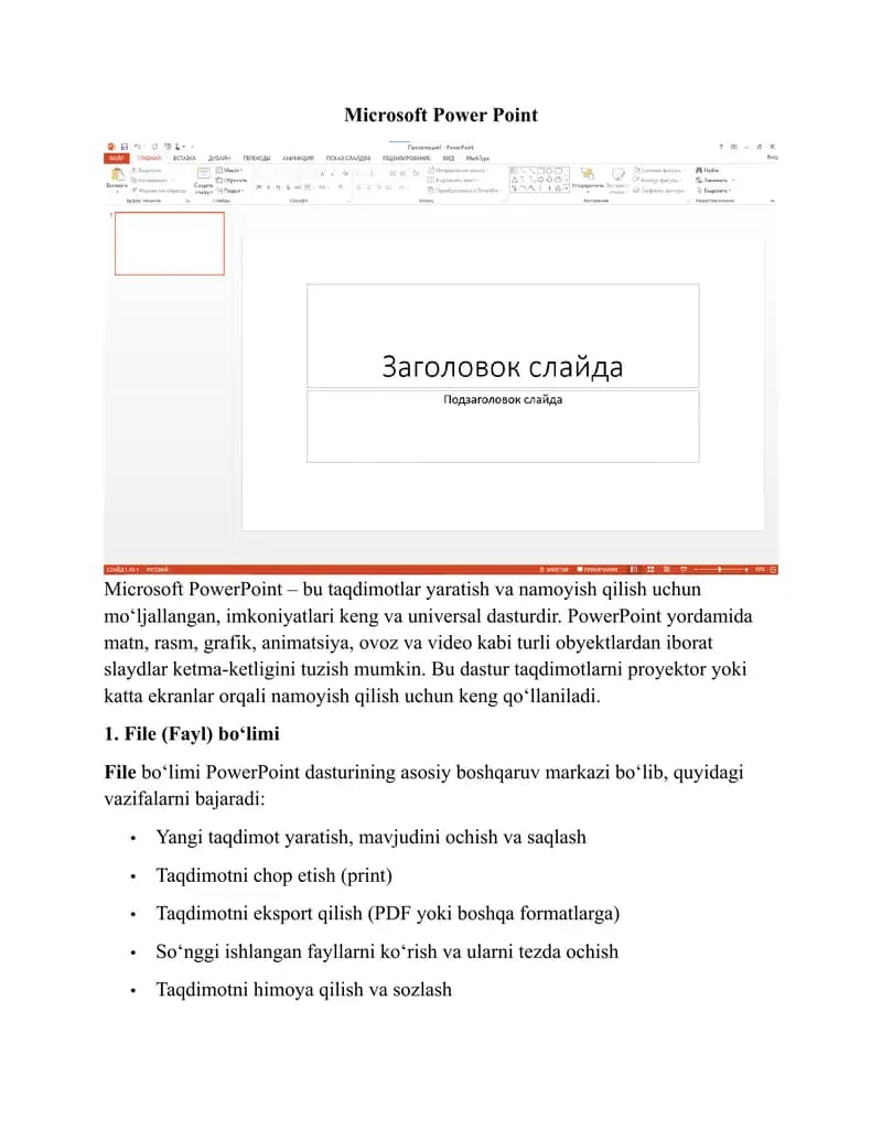Microsoft Power Point