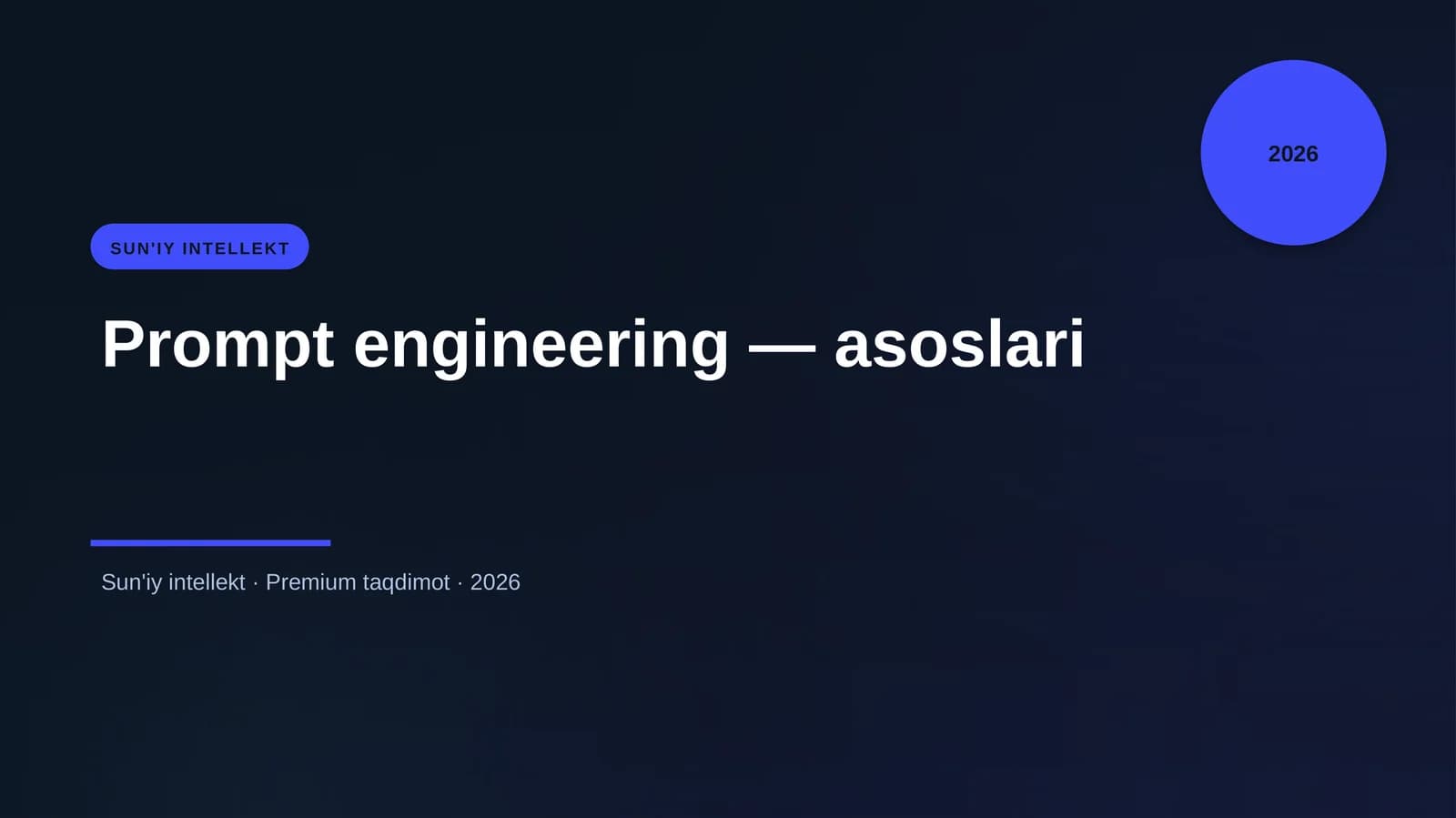 Sun'iy intellekt - Prompt engineering — asoslari
