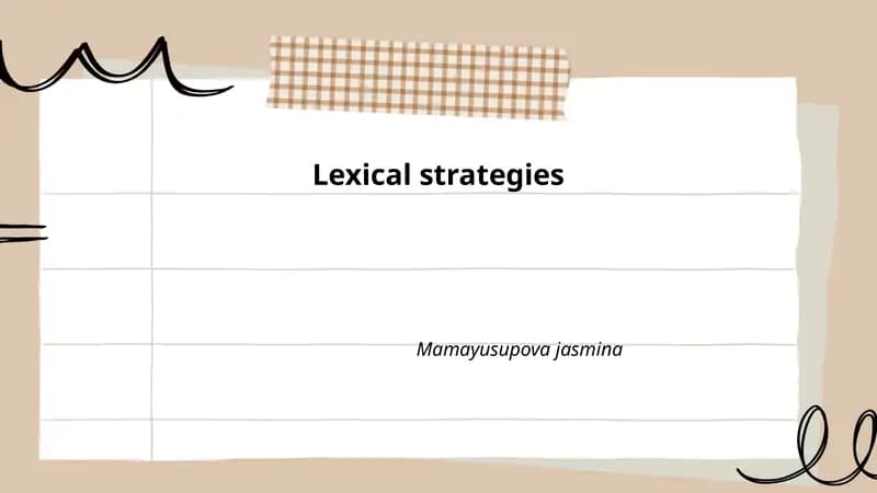 Lexical strategies