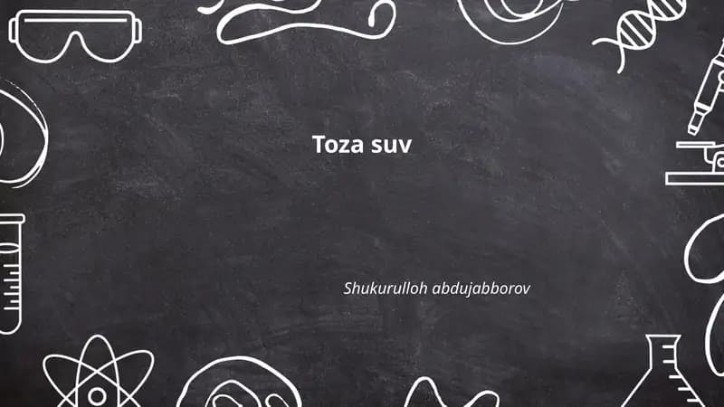 Ichimlik suvining sifati