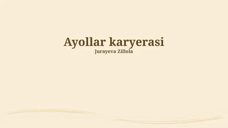 Ayollar karyerasi