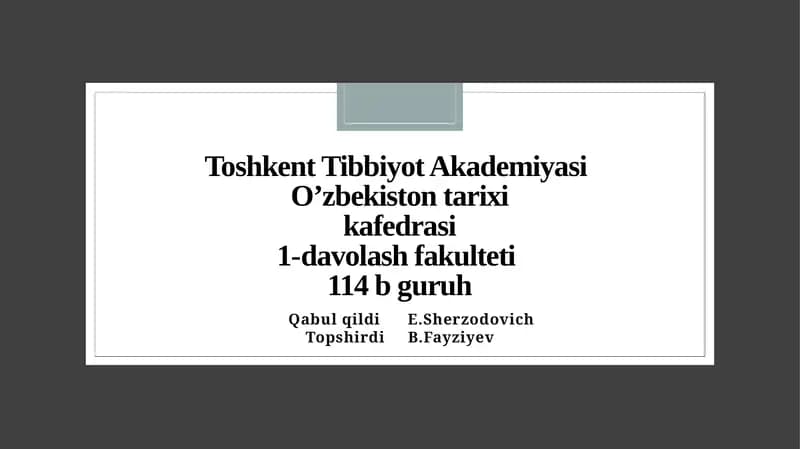 O‘zbekistontarixikafedrasi