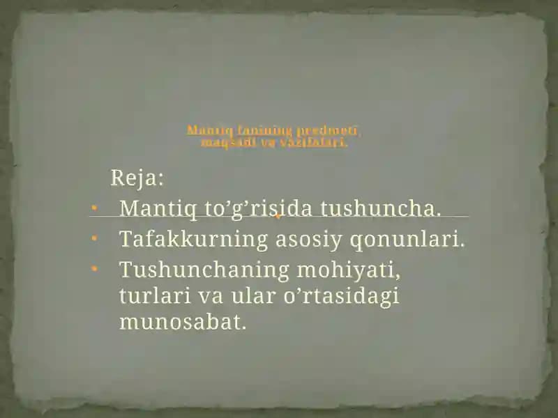 Mantiqto’g’risidatushuncha