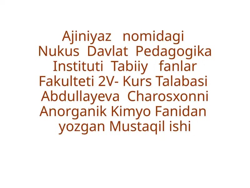 VIII guruh elementlari