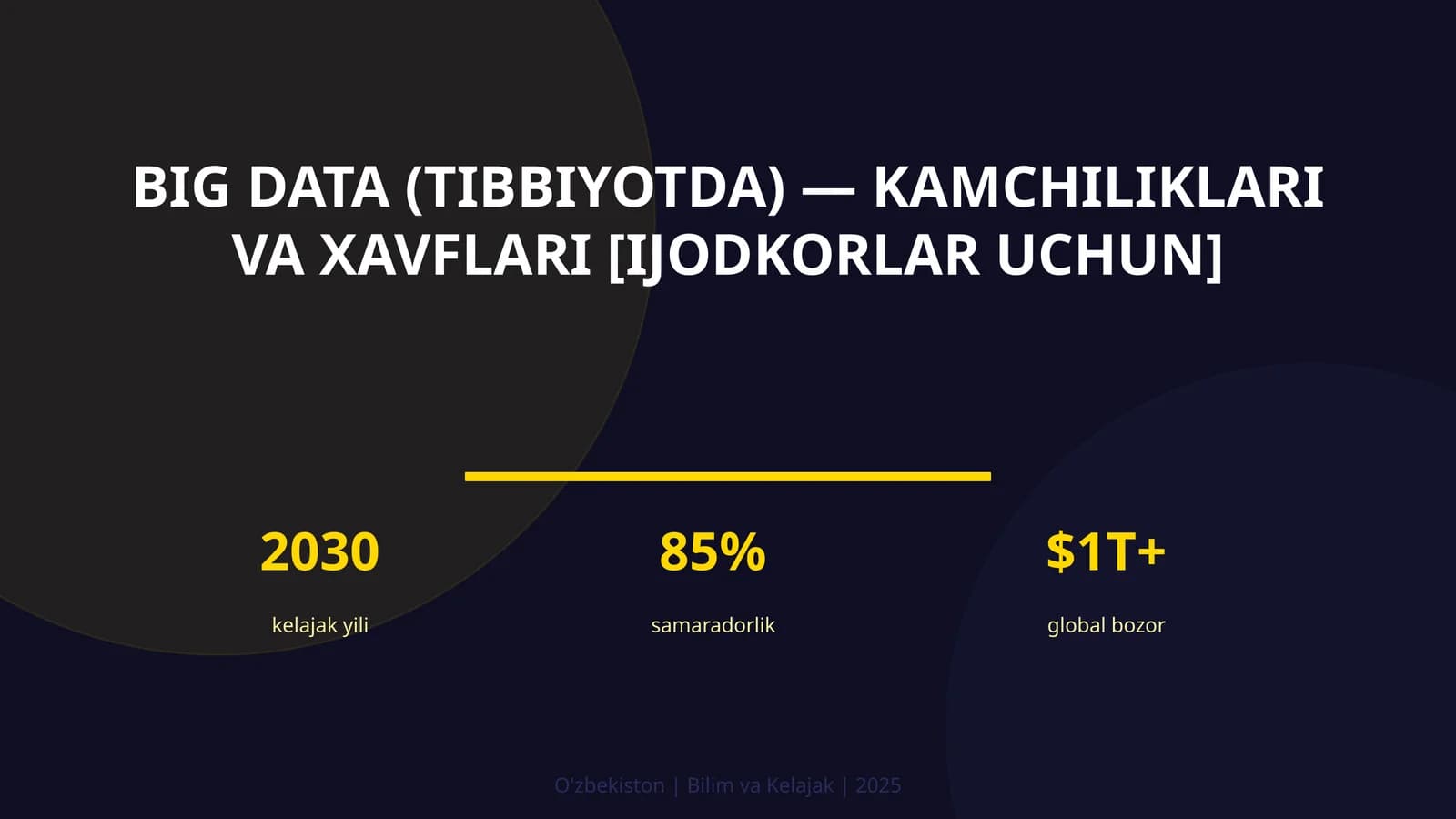 BIG DATA (TIBBIYOTDA) — KAMCHILIKLARI VA XAVFLARI [IJODKORLAR UCHUN]