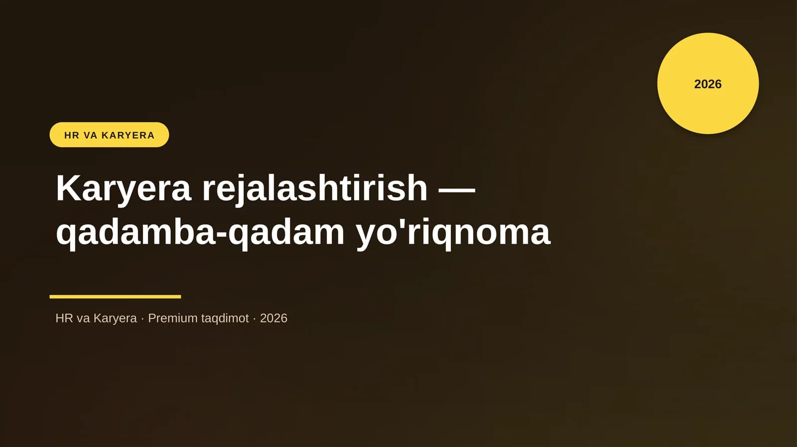Karyera rejalashtirish — qadamba-qadam yo'riqnoma