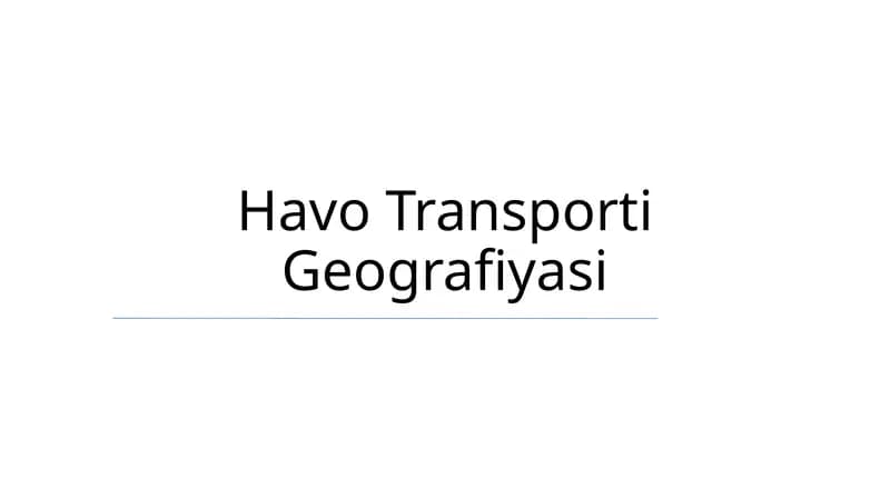 Havo Transporti Geografiyasi