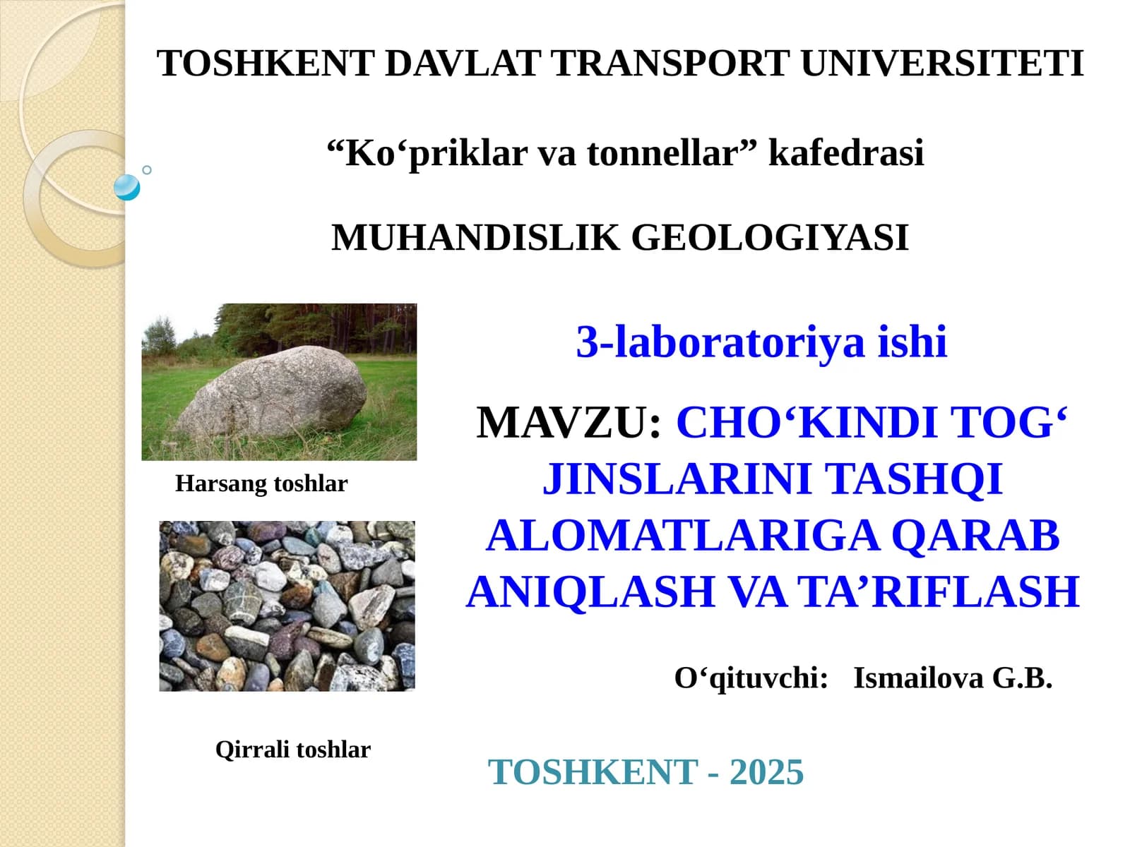 MUHANDISLIK GEOLOGIYASI
