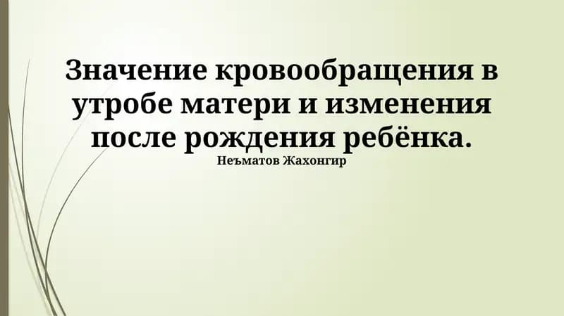 Кровообращение плода: Мать, Плацента и Развивающийся Ребенок