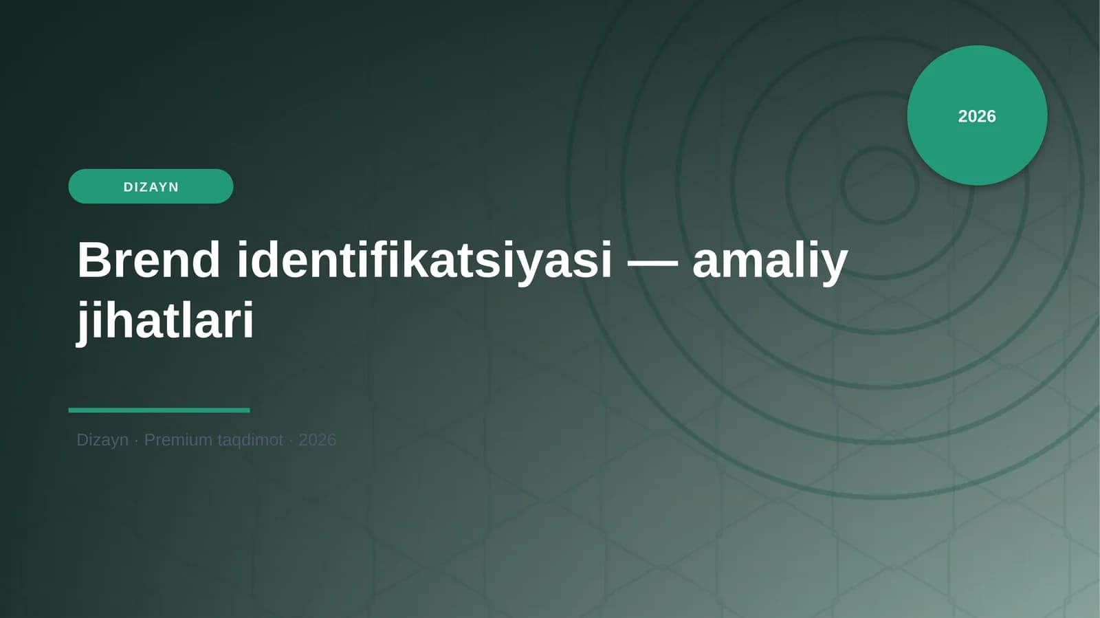 Brend identifikatsiyasi — amaliy jihatlari