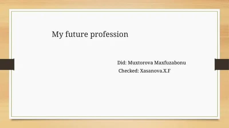 My Future Profession