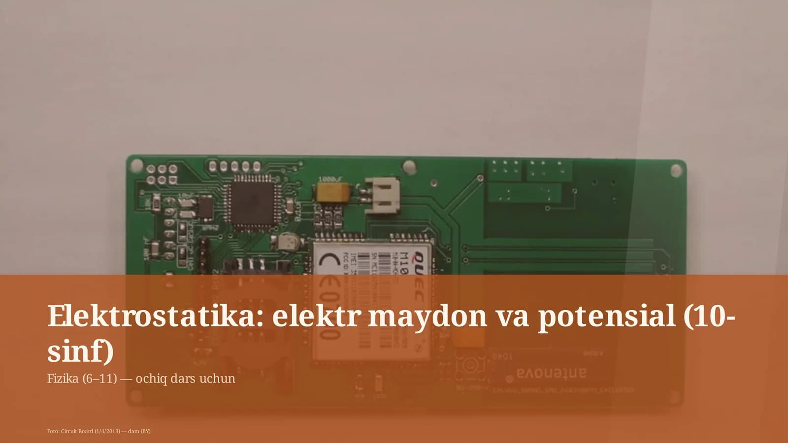 Elektrostatika: elektr maydon va potensial (10-sinf)
