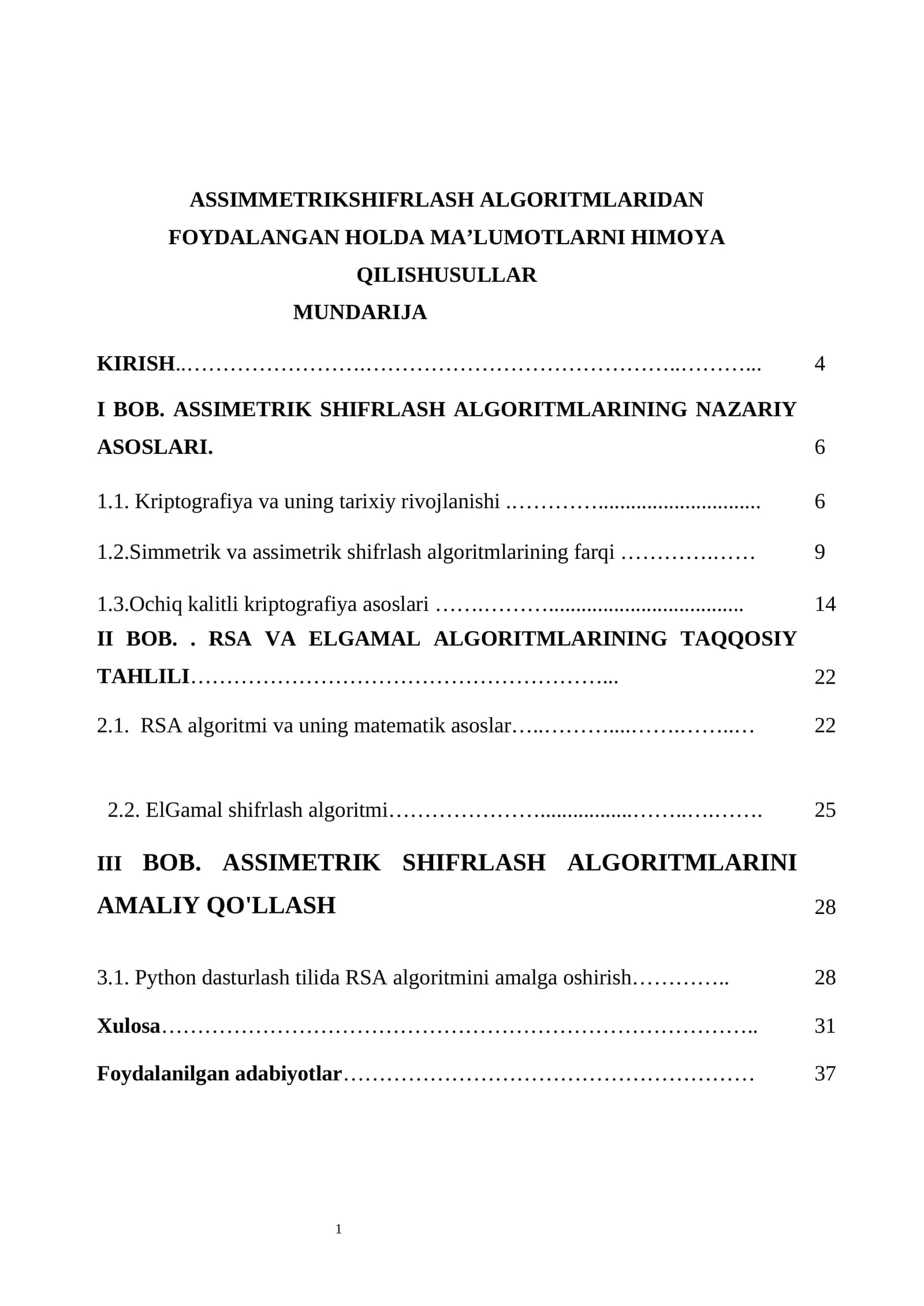 ASSIMMETRIKSHIFRLASH ALGORITMLARIDAN